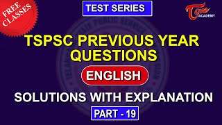 TSPSC Previous Year Questions | English | Part-19 | Solutions With Explanation | Tone Academy screenshot 4
