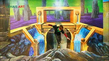 Vẽ tranh 3D thác nước huyền bí vẽ tại Mipec Long Biên, Hà Nội - TT102LHAR