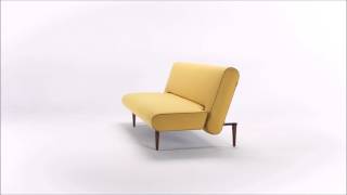 Unfurl Soft Mustard Flower Fabric Sofa Bed by Innovation Living