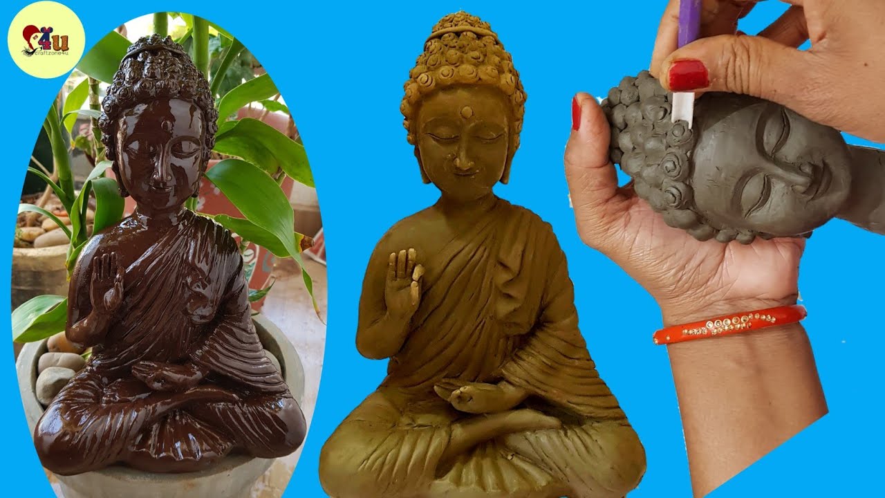 How to make budha statue at home / Clay budha statue / diy budha