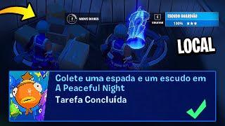 COLETE UMA ESPADA E UM ESCUDO EM A PEACEFUL NIGHT