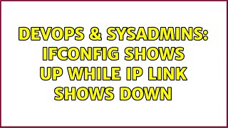 Celebrity DevOps & SysAdmins: ifconfig shows UP while ip link shows DOWN Wealth