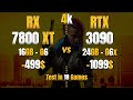 RX 7800 XT vs RTX 3090 : Test in 18 Games at 4K/2160P - ft. R7 5800x3d