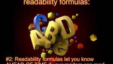 Readability Formulas : Advantages of Using Them