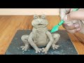 Cute frog making | clay frog making |  clay modeling #clay #frog #trending #claycrafts