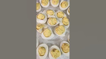 Bacon & Cheddar Ranch deviled eggs. Great for any party or Easter. #easter #shorts #easyrecipe
