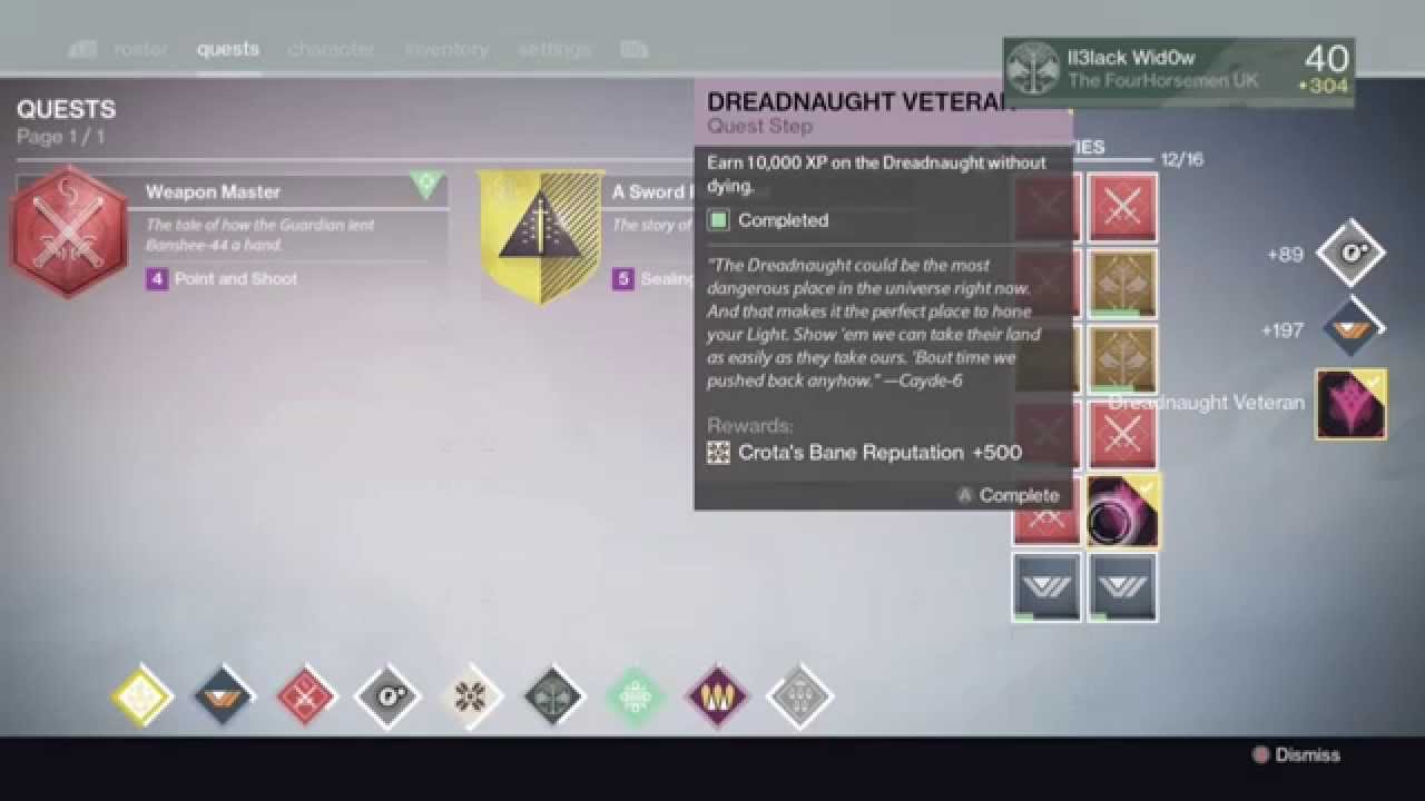 'Dreadnaught Veteran' Bounty on Dreadnaught - Quick & Easy Earn 10,000XP  | Eris Bounty | Destiny
