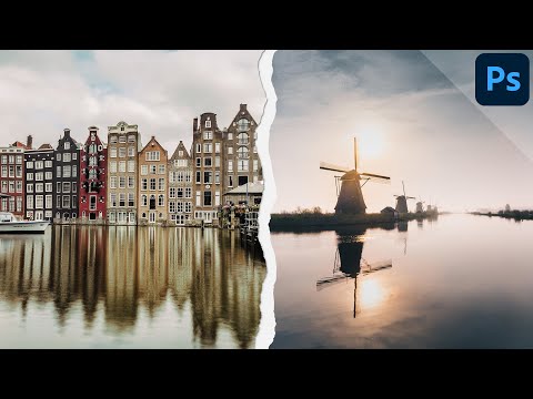 Separate photos with a torn paper edge (Generative Fill) | PHOTOSHOP TUTORIAL