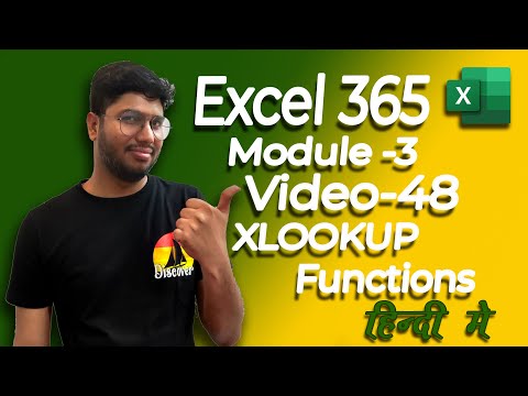 XLOOKUP Function in Excel 365 | Module 3 | Video 48 [Hindi]