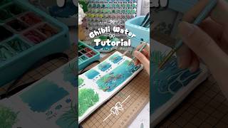 Ghibli Water Painting Tutorial 🌿 Gouache Painting #ghibli #hoonganart #gouachepainting #drawing