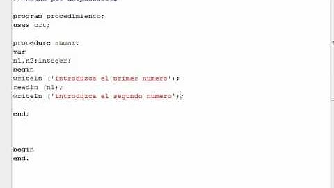Programación en Pascal - Procedimientos