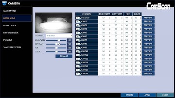 Camera Titles and Image Setup - CAMSCAN DVR 3000, 5000, 6000, and 8000 Series