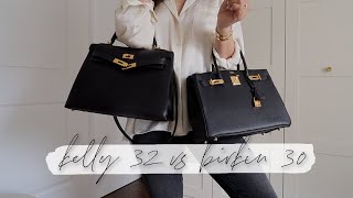 BAG COMPARISON: KELLY 32 VS. BIRKIN 30 | ALYSSA LENORE