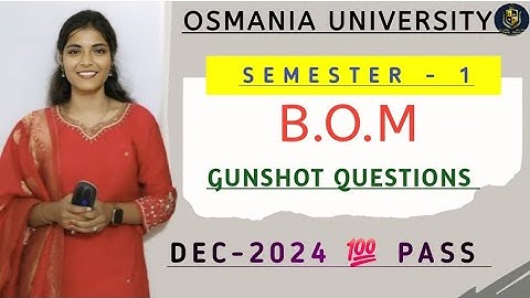 BOM || BUSINESS ORGANIZATION MANAGEMENT || O.U || SEM 1 || IMPORTANT QUESTIONS|| ‎@shivanipallela 