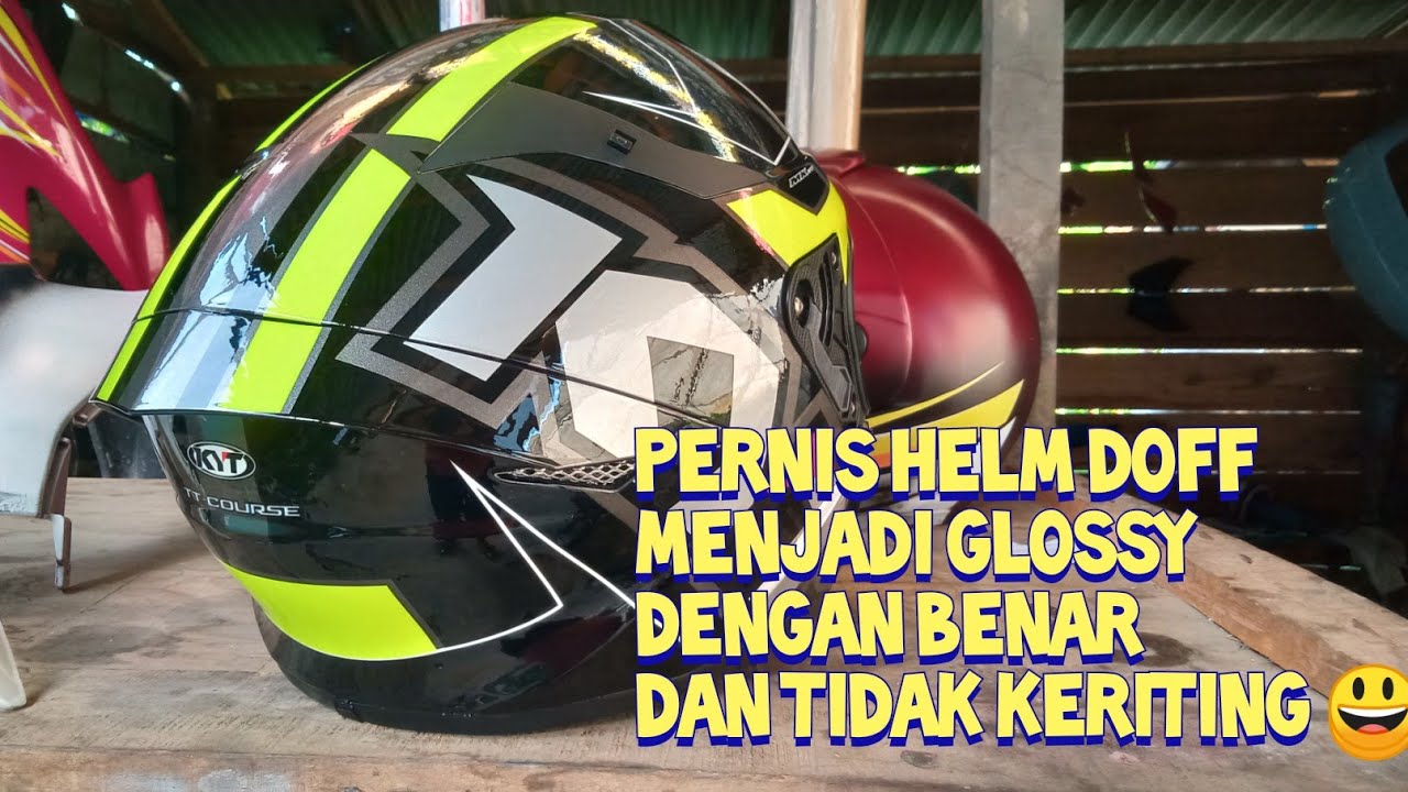 Tutorial clear ulang/Pernis ulang helm doff menjadi glossy yg benar dan tidak keriting