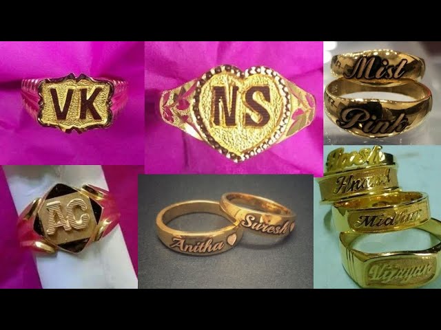 Lovely Heart Name Engraved Gold Couple Rings | Latest gold ring designs,  Gold rings fashion, Couple ring design