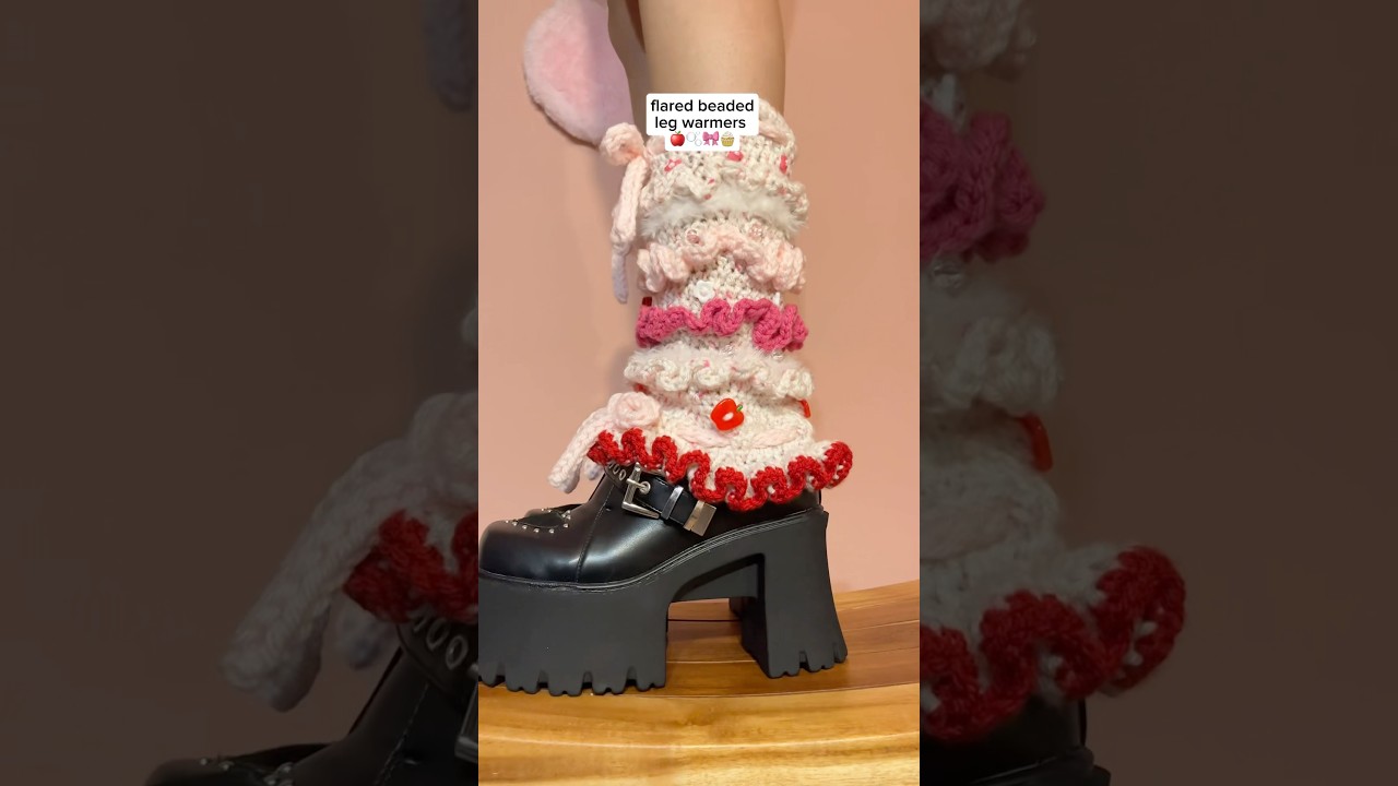 custom flared leg warmers i made for an order 🫧🧁🎀  
