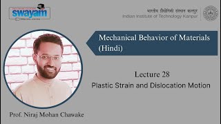 Lecture 28: Plastic Strain and Dislocation Motion
