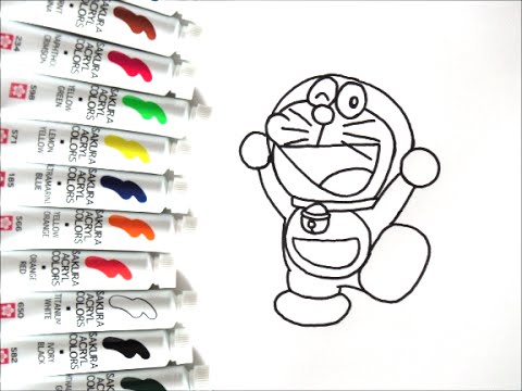 ドラえもんキャラクター 飛び跳ねてるドラえもんの描き方 How To Draw Doraemon 그림 Youtube