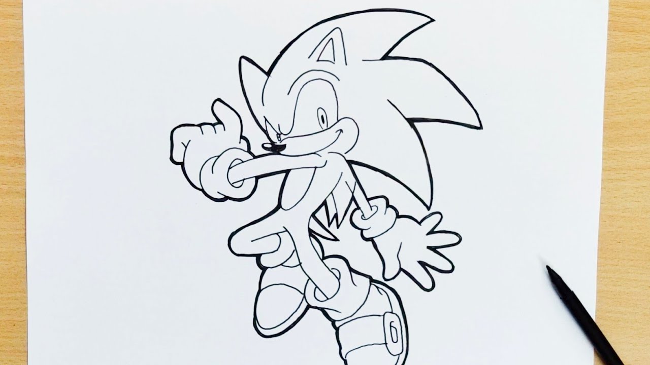 How to draw Sonic the Hedgehog - Step by step (HAC) | how to draw sonic