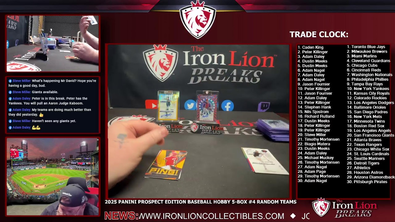 2025 Panini Prospect Edition Baseball Hobby 5-Box #4 Random Teams