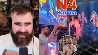 Jason Kelce  reacts on Travis watching Taylor Swift's Karma is the guy at paris eras tour night 4 by Taytrav 2,910 views 1 day ago 47 seconds