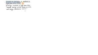 13. Problem on designing constant k HPF