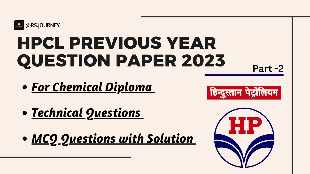 hpcl chemistry previous year question paper 2023 | hpcl technical ...