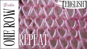 [English] One-row repeat knitting pattern. Reversible knitting pattern.