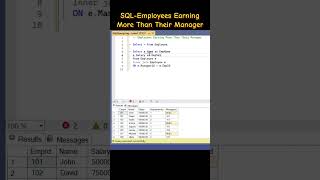 Find Employees Paid More Than Their Managers. #sql #sqlserver #database #coding #sqlinterview.