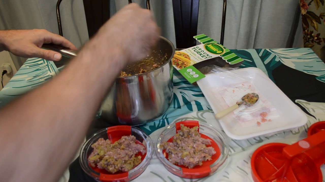 Making Stove Top Stuffing Turkey Burgers With The World Market Double