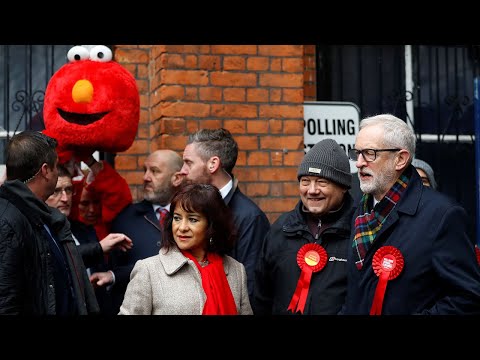 Jeremy Corbyn votes as scuffle breaks out between Elmo and police | General Election 2019