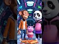 🍕 A Pizza Spaceship Landed on Earth! | Cute Pixar-Style Cartoon 🐵🐼 #shorts