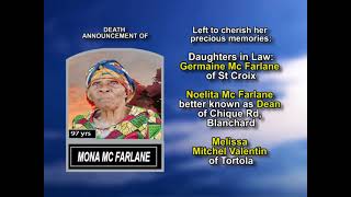 Mona Mc Farlane ~ Long Obituary