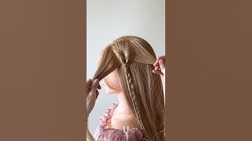 横髪くるりんぱに可愛い三つ編みを２本足せ