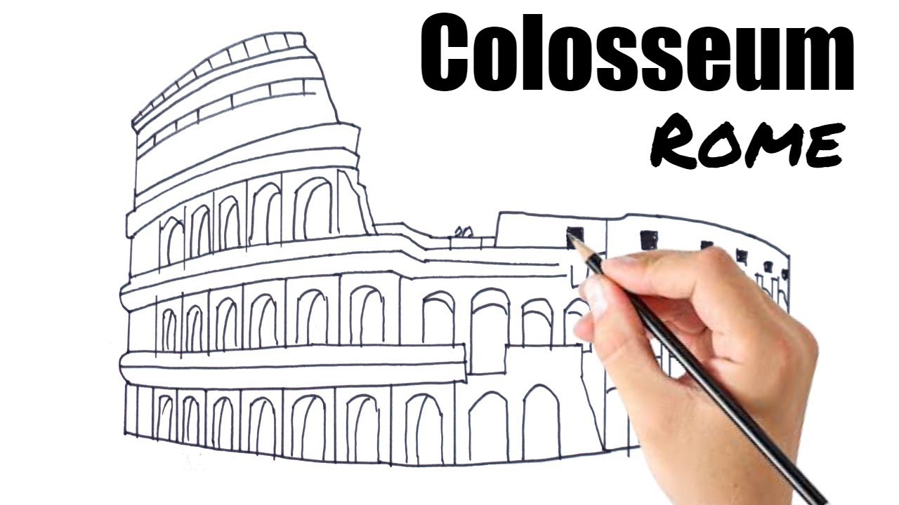 easy colosseum drawing