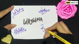 Wajeeha Name Signature - Handwritten Signature Style for Wajeeha Name