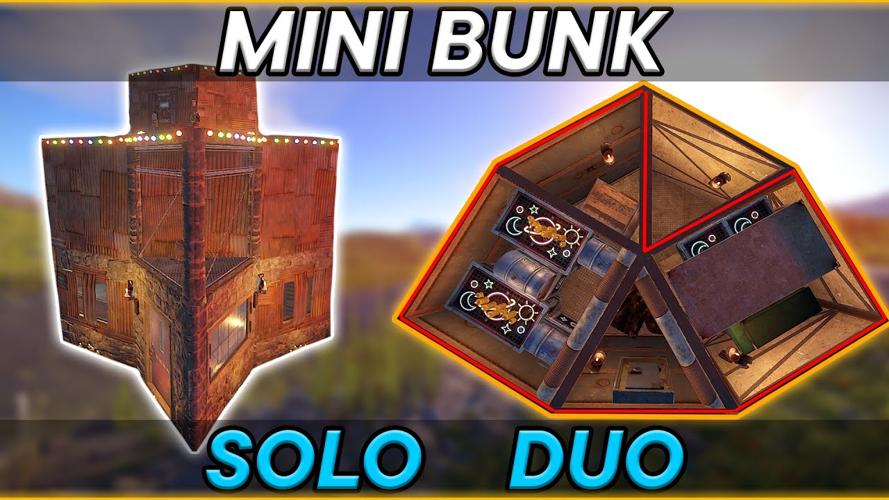 THE MINI BUNK - Smallest Compact Solo Duo Rust Bunker Base Design 2022 ...