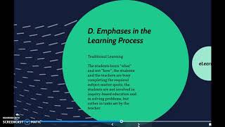 The differences between TRADITIONAL LEARNING and E-LEARNING