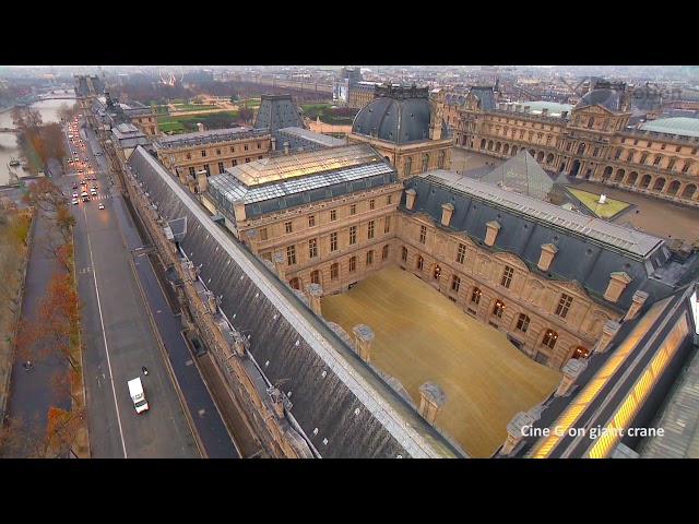 Giant crane - Louvre filming