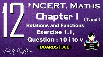 Relations & Functions | Exercise 1.1 | Question 10 i to v |Chapter 1 |Class 12 | NCERT |Maths |Tamil
