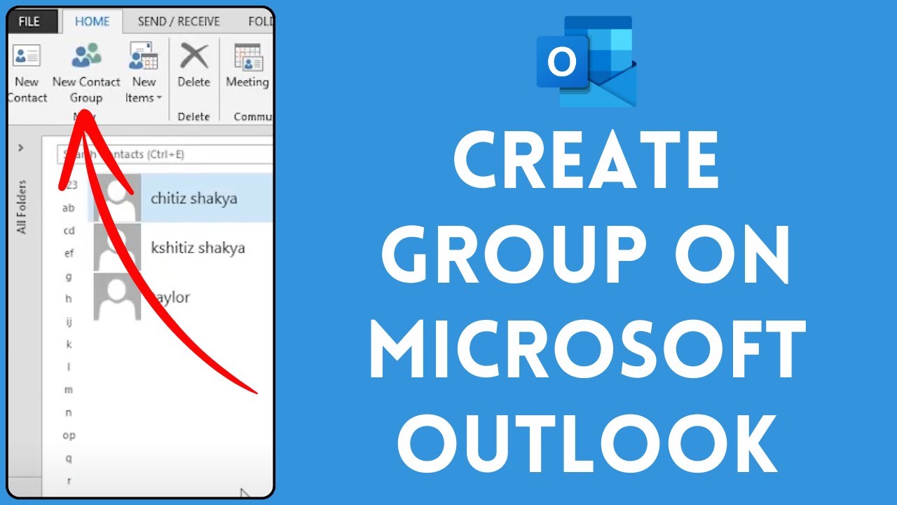 How To Create Group Email In Microsoft Outlook (2024) | Make Contact