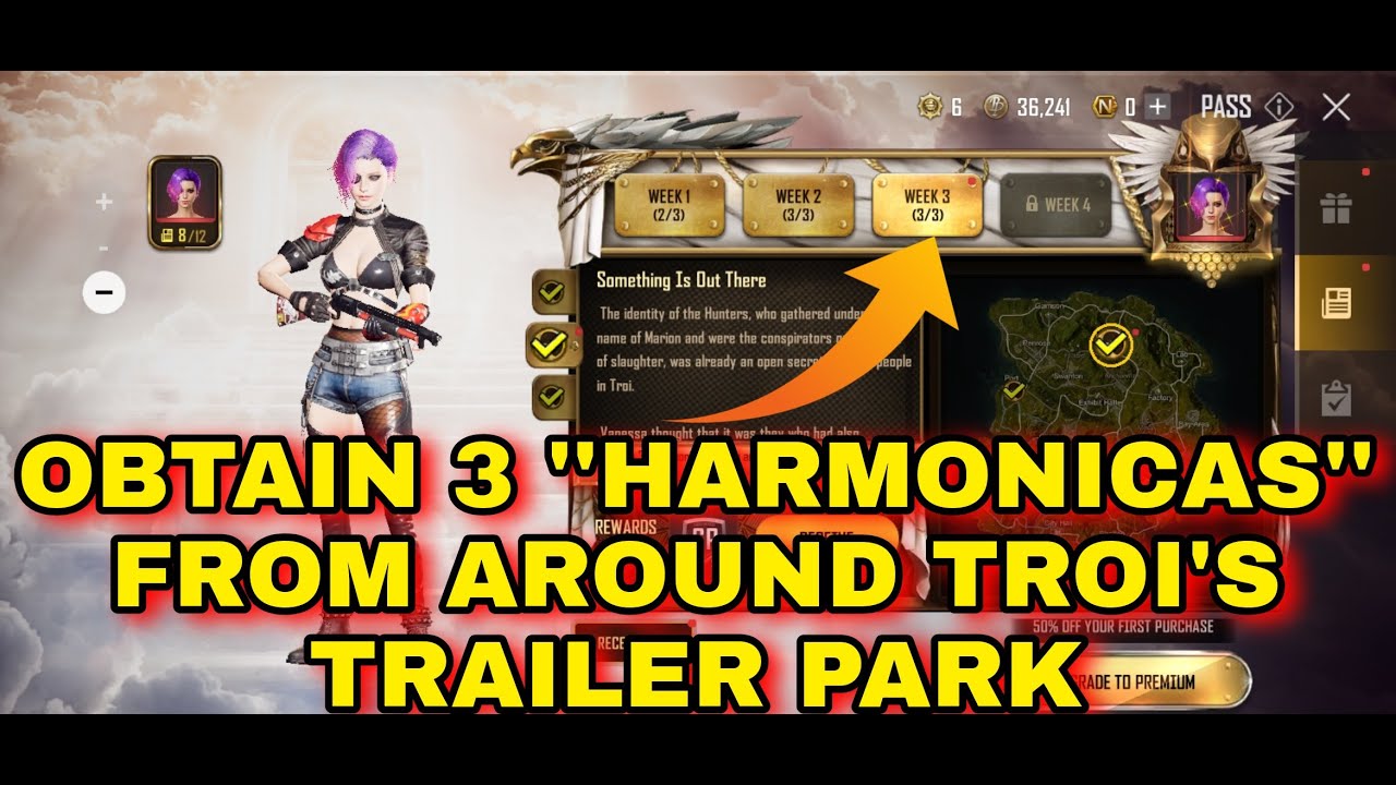 Pubg New State - vol 11 - Week 3 story Mission || Obtain 3 'harmonicas' from Trailer park | troi's