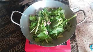 Cooking choy sum with pork | Family Cooking Channel