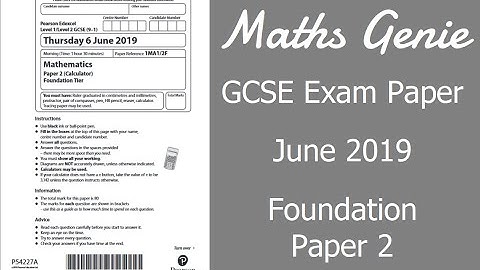 Edexcel GCSE Maths June 2019 2F Exam Paper Walkthrough