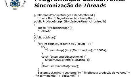SIN1005  Paradigmas de Programação  Programação Concorrente  - Sincronização de Threads