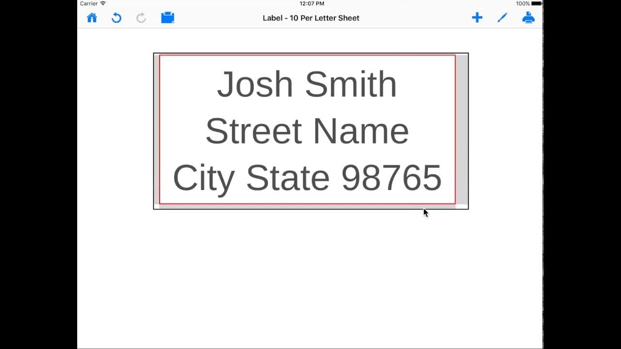 Make and print labels on iPad How to select label template using