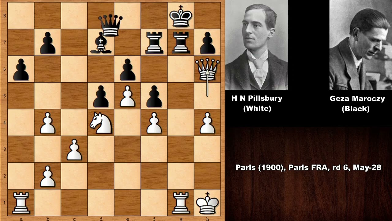 Harry Nelson Pillsbury vs Geza Maroczy - Paris (1900)