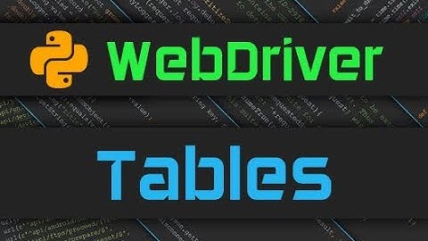 Selenium Webdriver - Tables