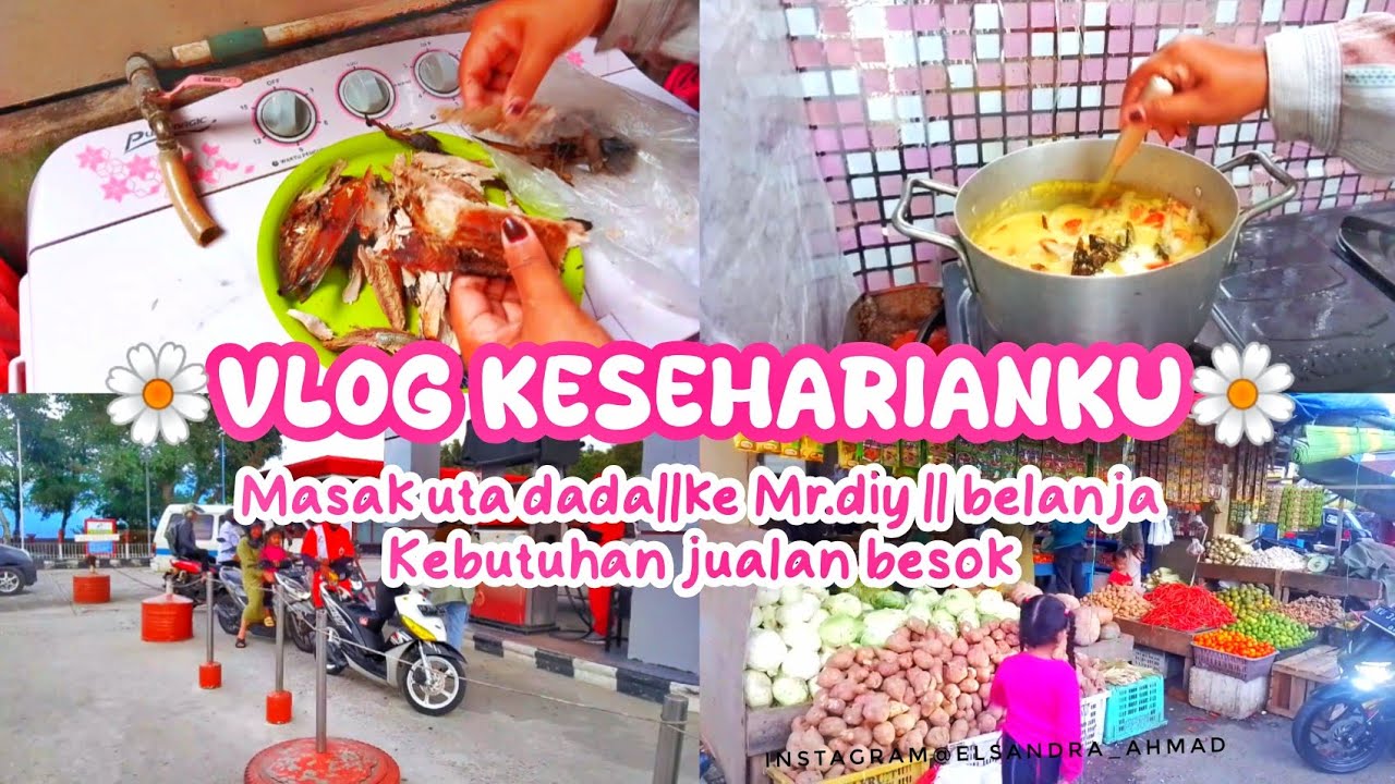 VLOG KESEHARIANKU||MASAK UTA DADA||MR.DIY||BELANJA KEBUTUHAN JUALAN BESOK